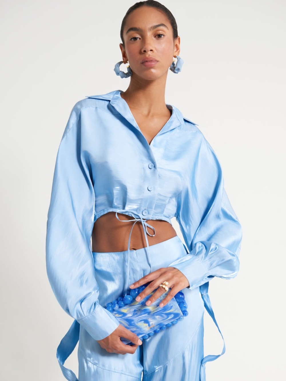 Cult Gaia Brinely Top Ice Blue Size Medium